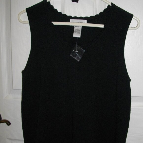 women's Adolfo Studio large knit sweater vest, black. Large. New. - Picture 1 of 3